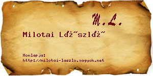 Milotai László névjegykártya